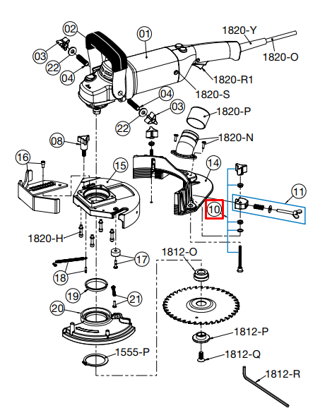 Crain - Bouton de réglage de la hauteur à trois bras avec fixations pour no. 820 (paquet de 4)