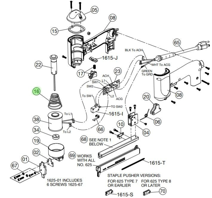 Crain - Ressort du moteur pour no. 625