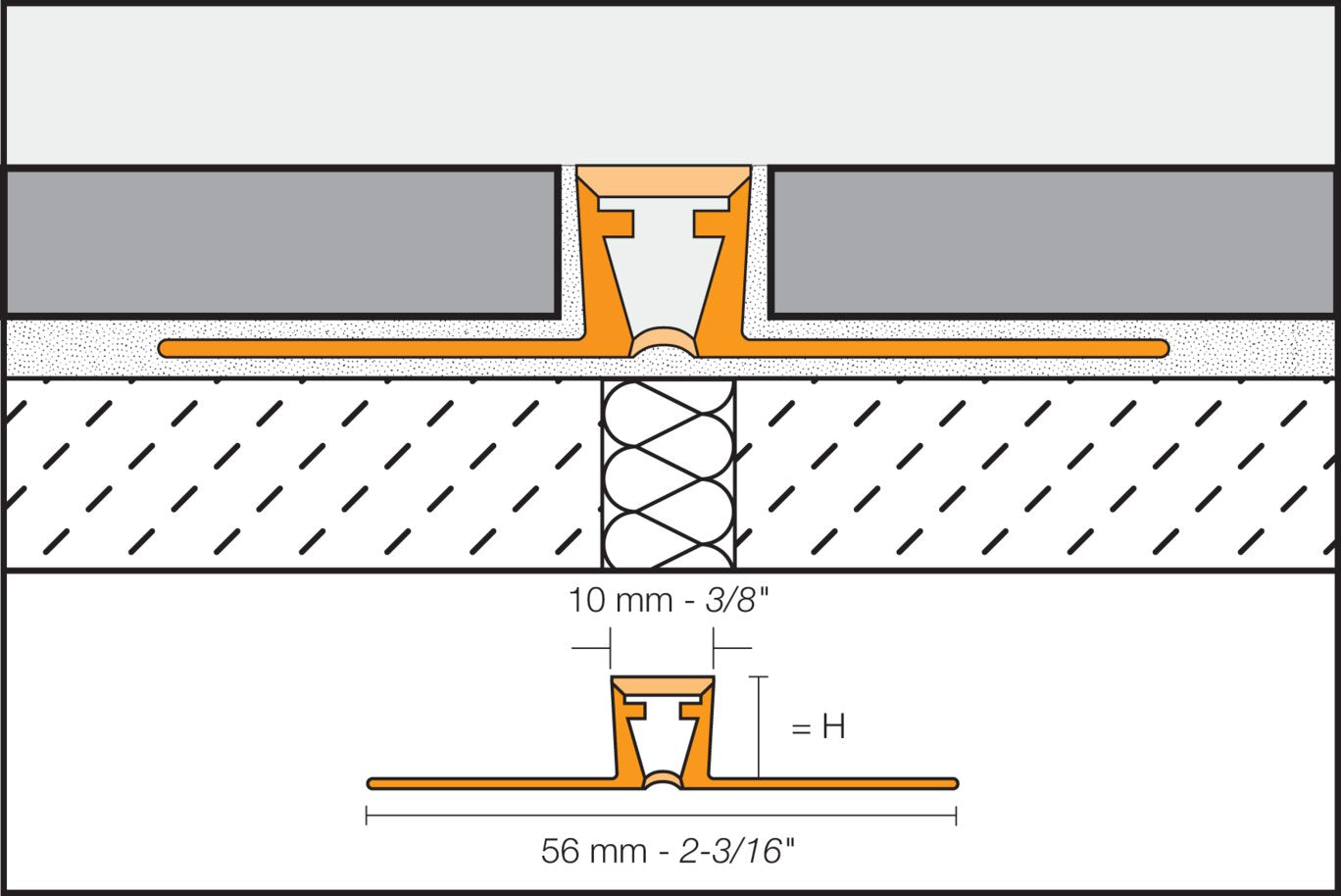 Schluter - Dilex-Bwb 3/8 Move Joint 1/2 Grout Grey ||BWB125FG