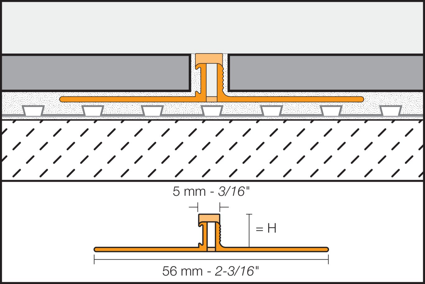 Schluter - Dilex-Bws 3/16 Jnt Mouvem. 5/16 Pvc Gris ||BWS80G