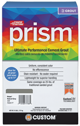 Custom Building Products - Coulis sablé Prism Couleur constante #145 Light Smoke 17 lb