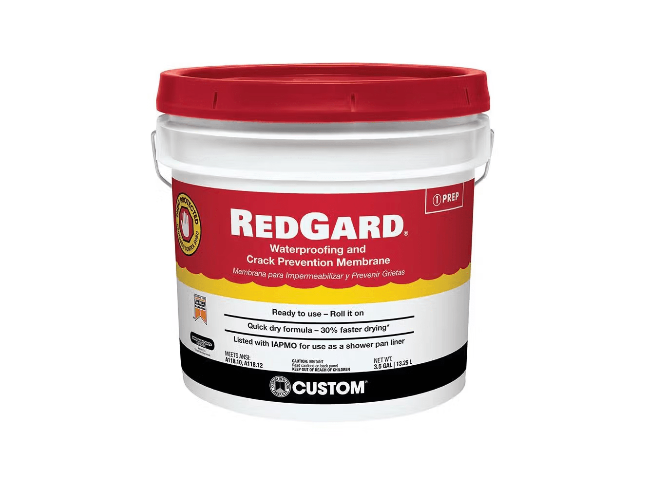 Custom Building Products - Membrane d'imperméabilisation et de prévention des fissures RedGard Rose 1 gal|| CLQWAF1-2 - Ceramed