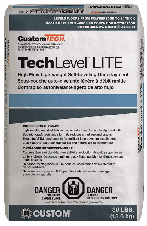 Custom Building Products - Sous-couche autonivelante TechLevel Lite - 13 mm 30 lb