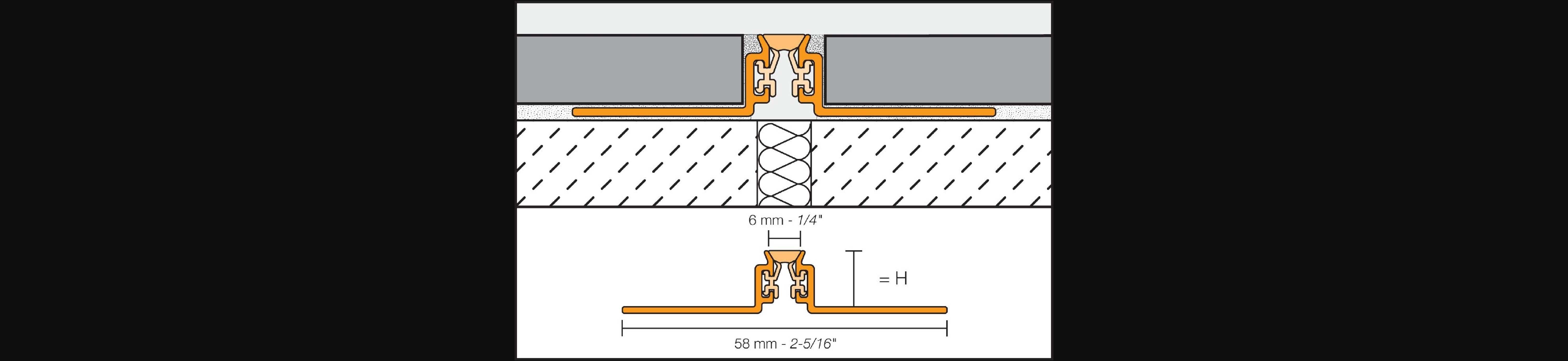 Schluter - Dilex-Akws 11/32 Alum W/ 1/4 Joint Gray ||AKWS90G