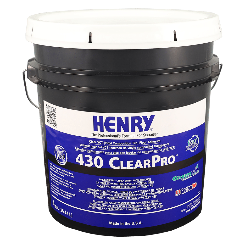 Henry - 430 ClearPro Adhésif à couche mince pour carreaux de sol - 15.14 L