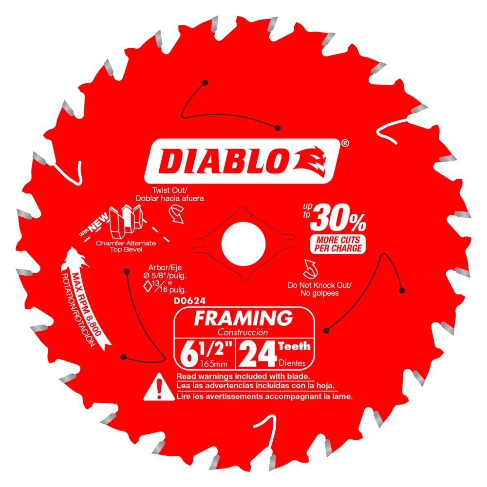 Diablo - Lame de scie à charpente 24 dents 6-1/2"