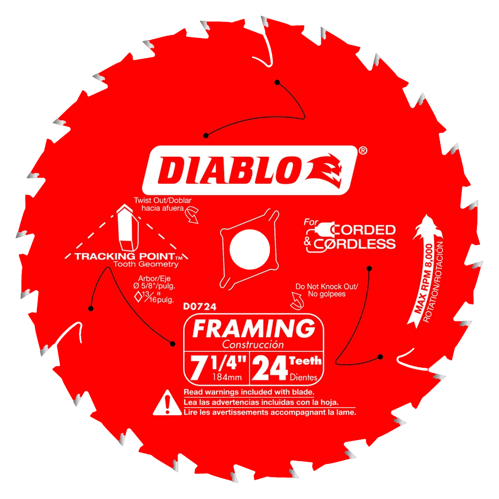 Diablo - Lame de scie à charpente 24 dents 7-1/4"