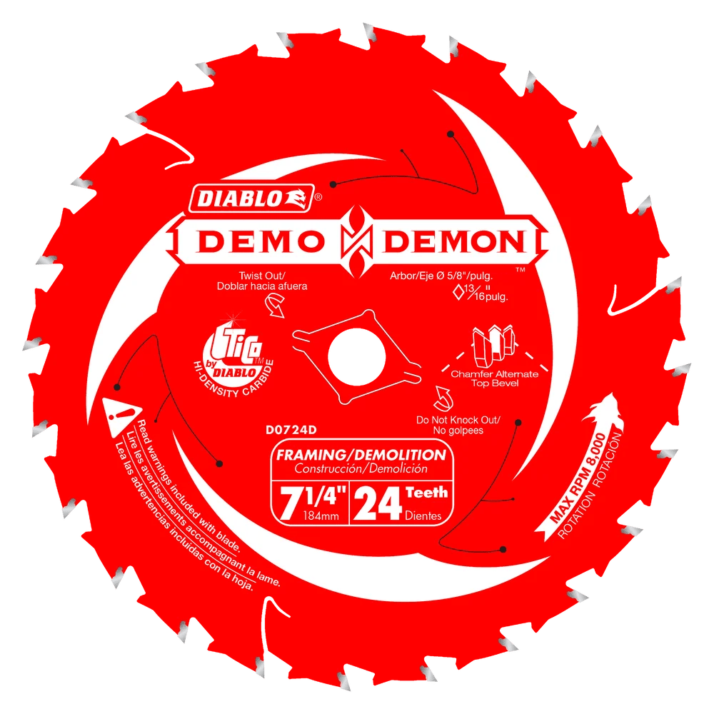 Diablo - Lame de scie à charpente/démolition Demo Demon 24 dents 7-1/4"