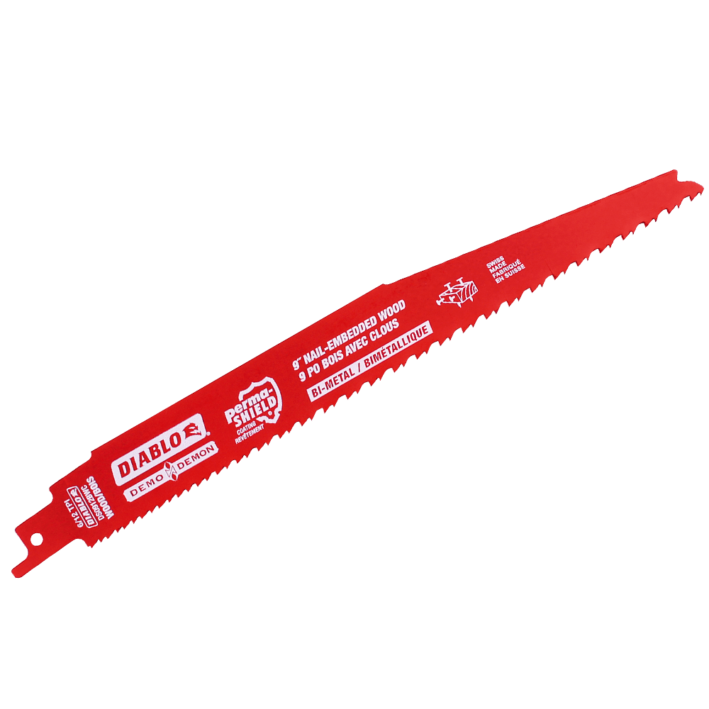 Diablo - Lame de scie à mouvement alternatif Demo Demon 6/12 TPI bi-métal 9" (paquet de 5) pour bois clouté