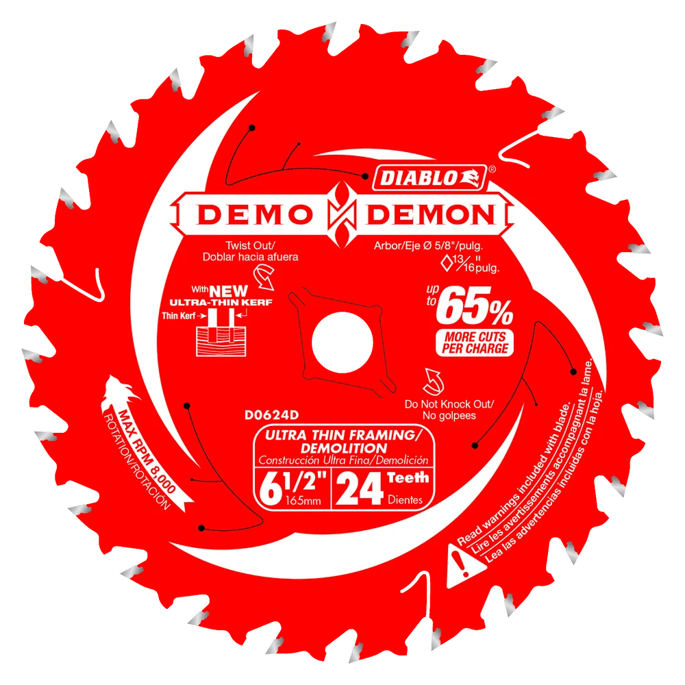Diablo - Lame de scie ultra-mince pour encadrement/démolition 24 dents 6-1/2"