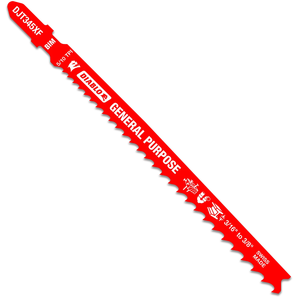 Diablo - Lames de scie sauteuse bi-métal à tige en "T" 5/10 TPI pour les coupes générales 5-1/4" (paquet de 5)