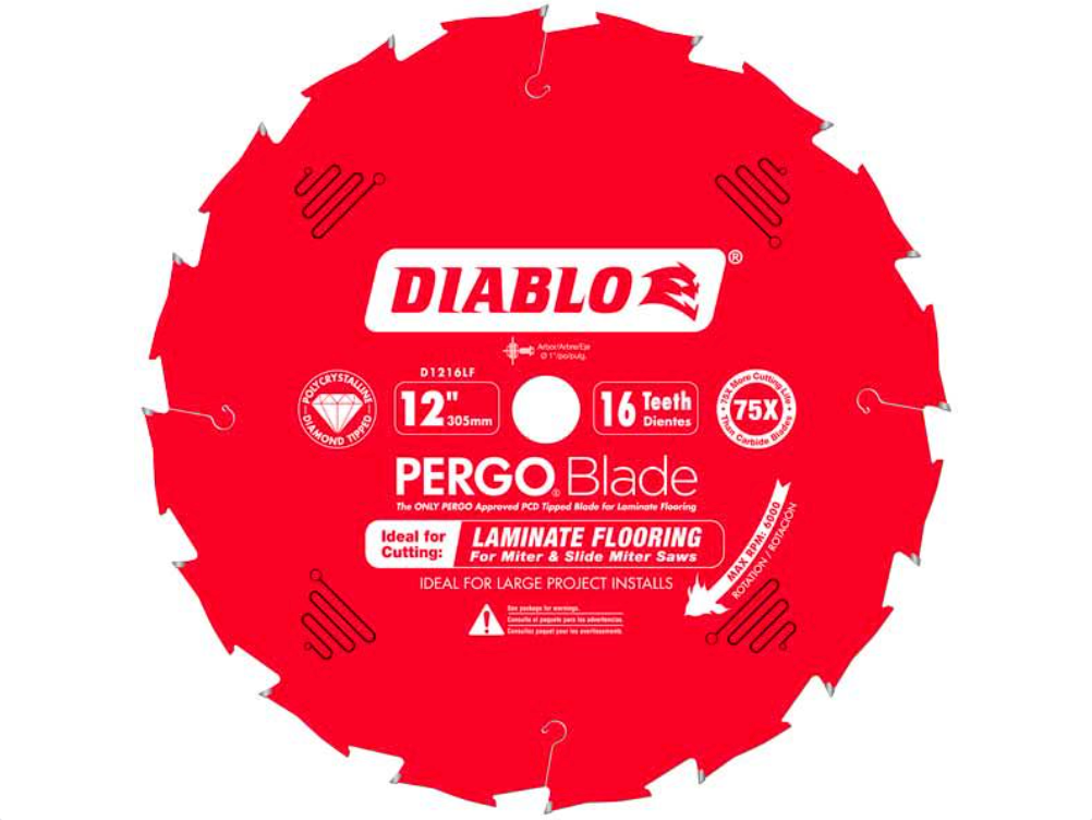 Diablo - 12" - PergoBlade 16-tooth floating floor saw blade ||D1216LFC