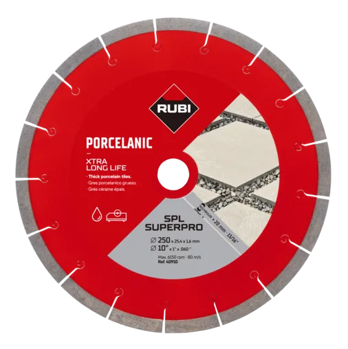 Rubi - SPL EXT - Lame diamant à fente en J pour dallage Superpro - 250 mm (10 po)