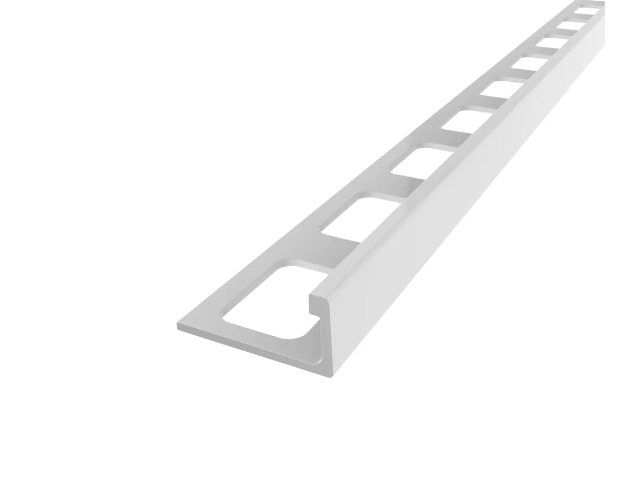 Diaplas - 3/8" (10 mm) x 8' - Moulure en L décorative pour bordure de céramique Économique aluminium peint blanc ||EC-777-10 - Ceramed