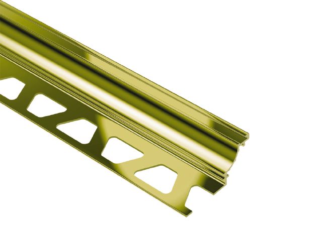 Schluter - DILEX-AHK Profilé à gorge avec un rayon de 3/8" Aluminium anodisé Brushed Brass 1/2" x 8' 2-1/2"