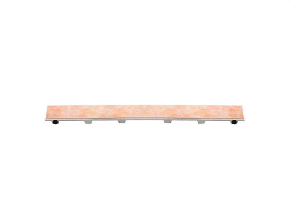 1-1/8" x 31-1/2" - Schluter KERDI-LINE Recessed linear drain with tileable frameless grate design - brushed stainless steel (V4) ||KL1DRE80