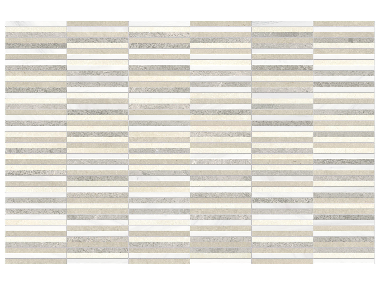 Anatolia - Utopio - Dune - Mosaïque Stacked en pierre naturelle adoucie 29,6 x 30 cm (11,65 x 11,81 po)