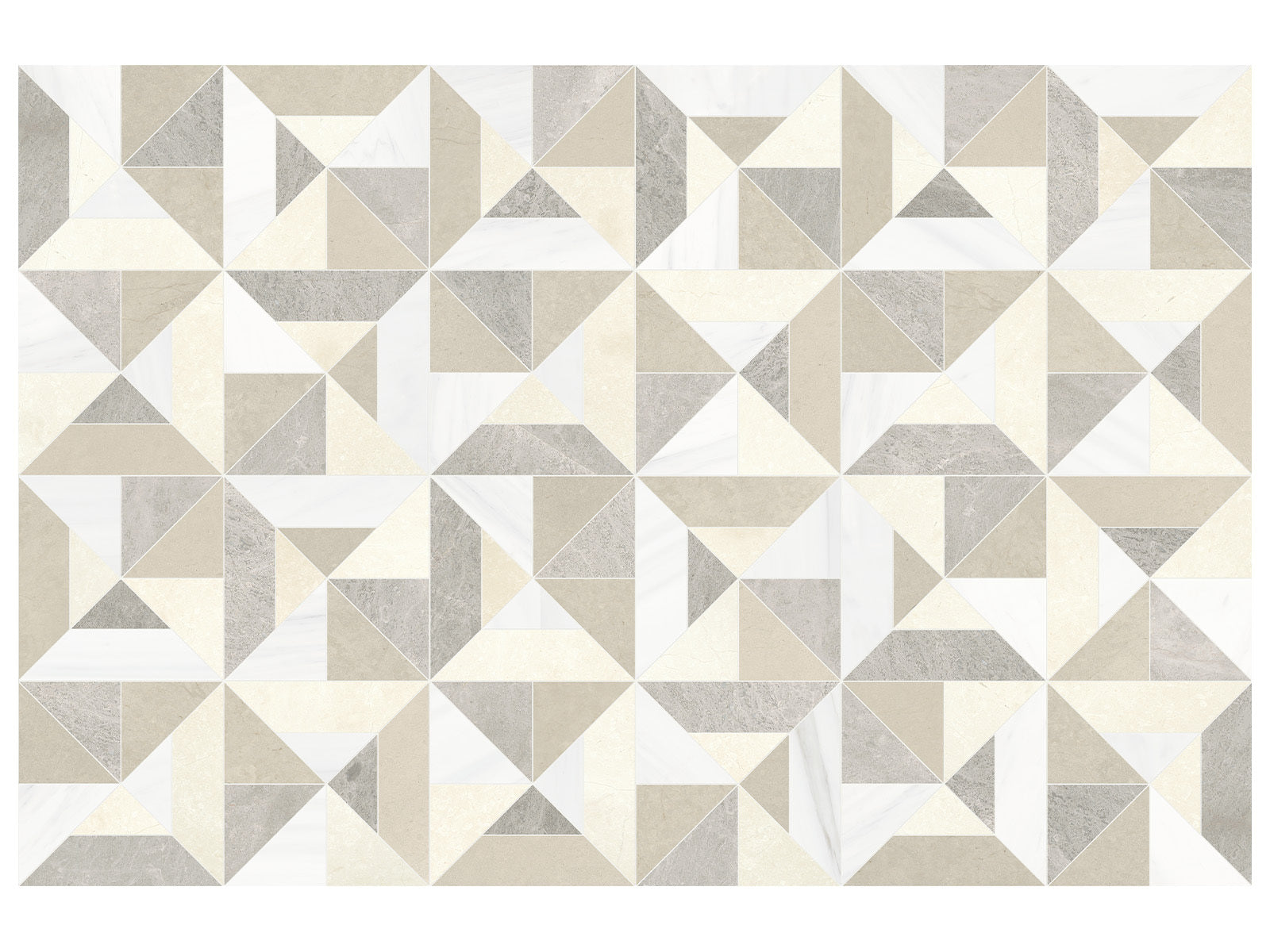Anatolia - Utopio - Dune - Mosaïque Tria en pierre naturelle adoucie 40 x 40 cm (15,75 x 15,75 po)
