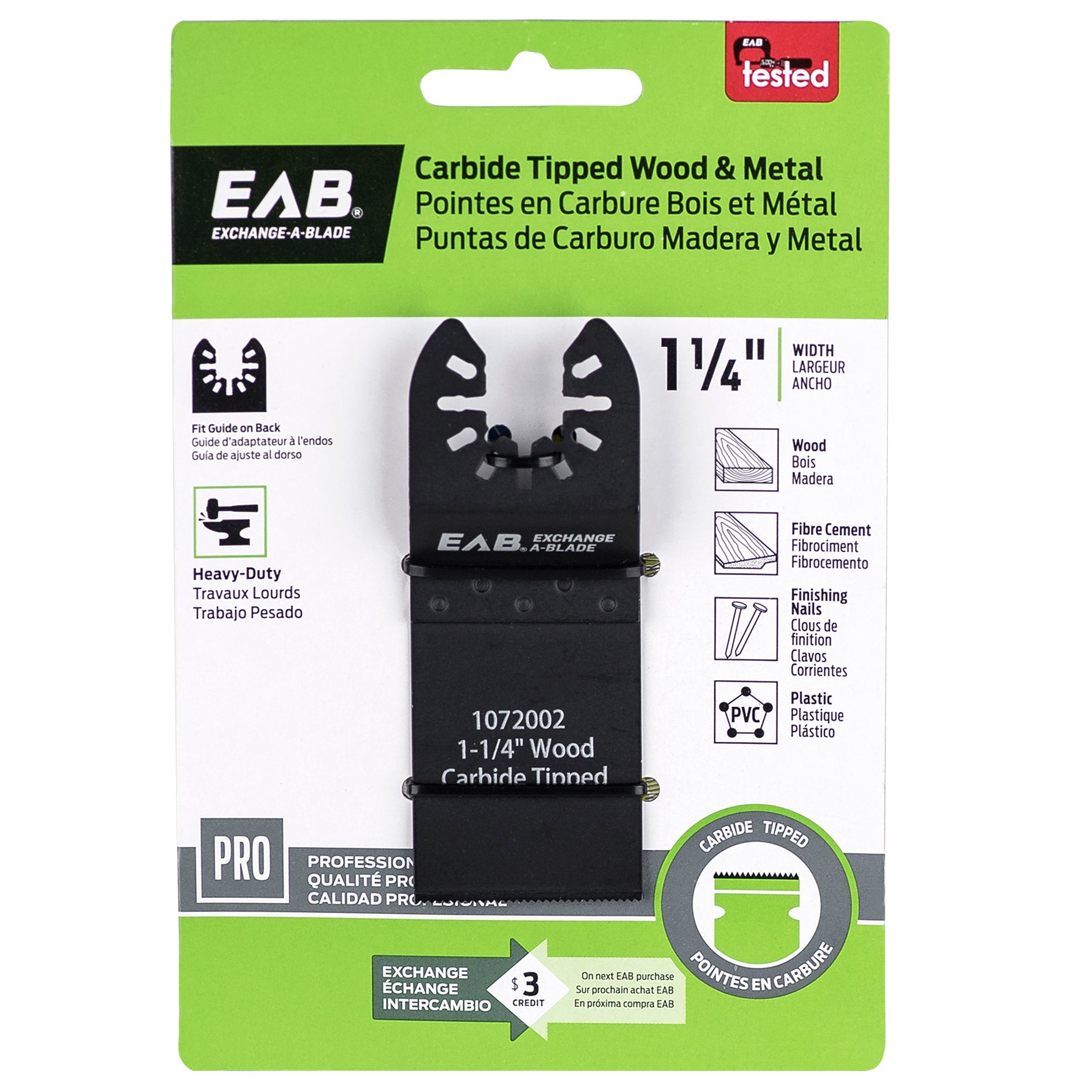 EAB - Lame au carbure professionnelle pour coupe à ras de bois et métal 1-1/4"