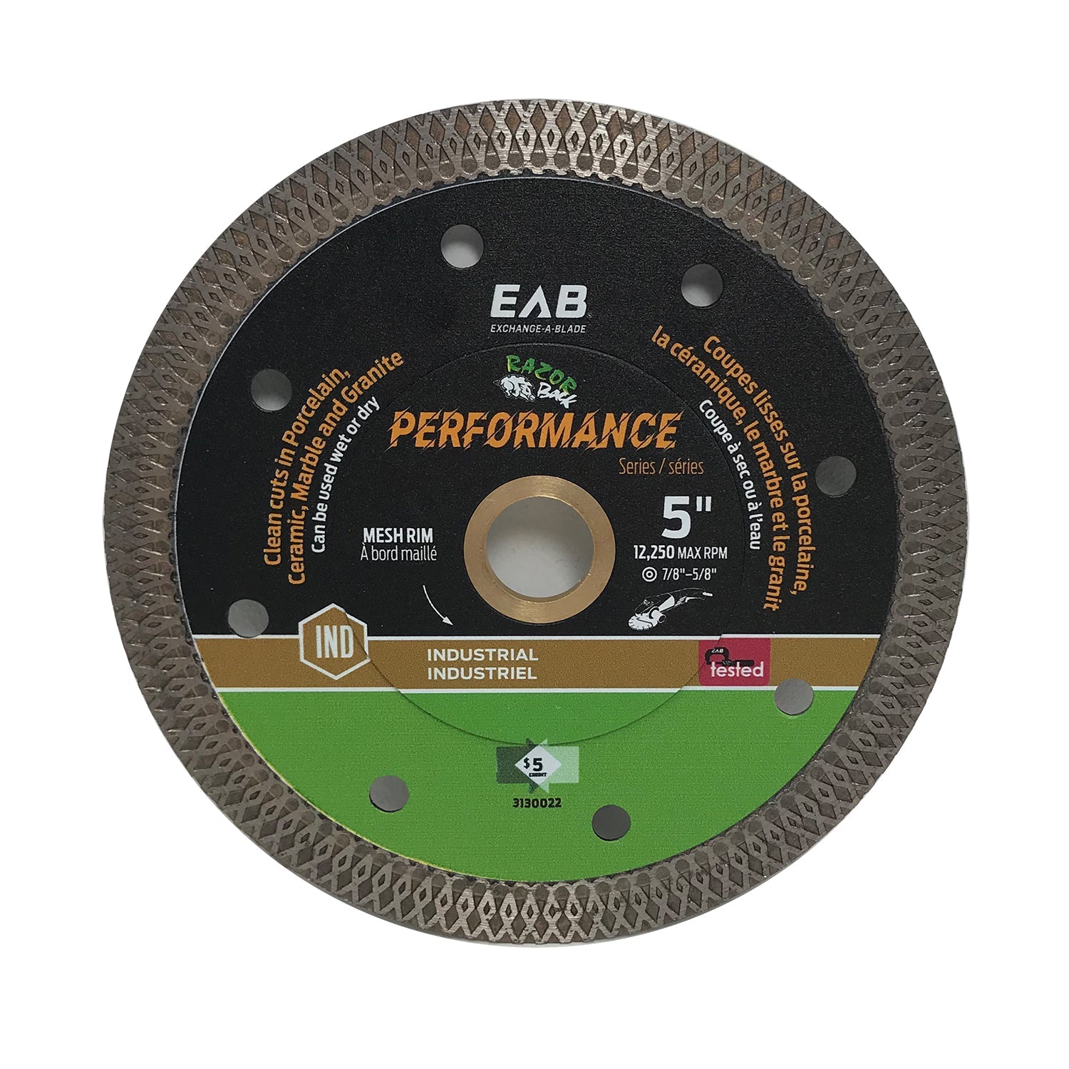EAB - Lame diamantée maillée industrielle 5"