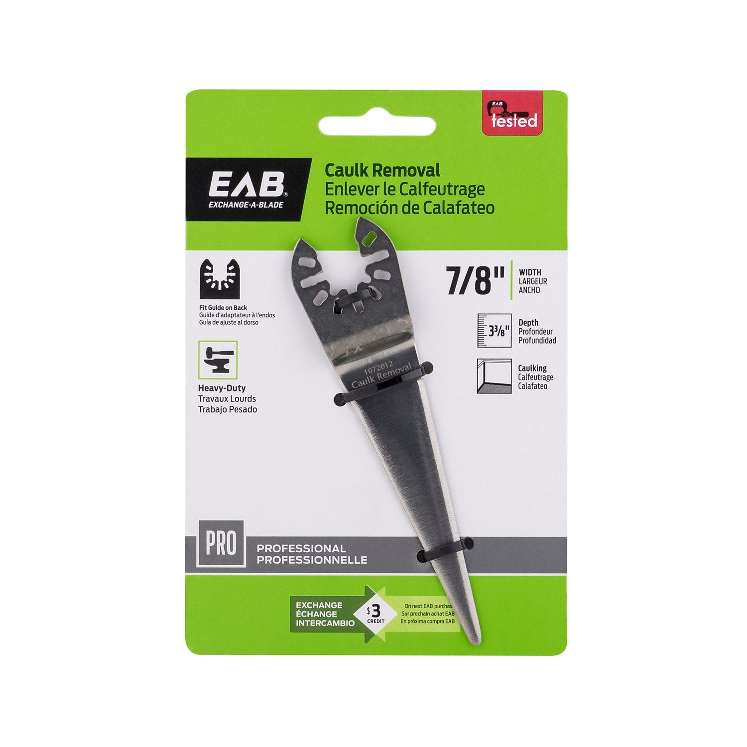 EAB - Lame professionnelle pour enlever le calfeutrage 7/8"
