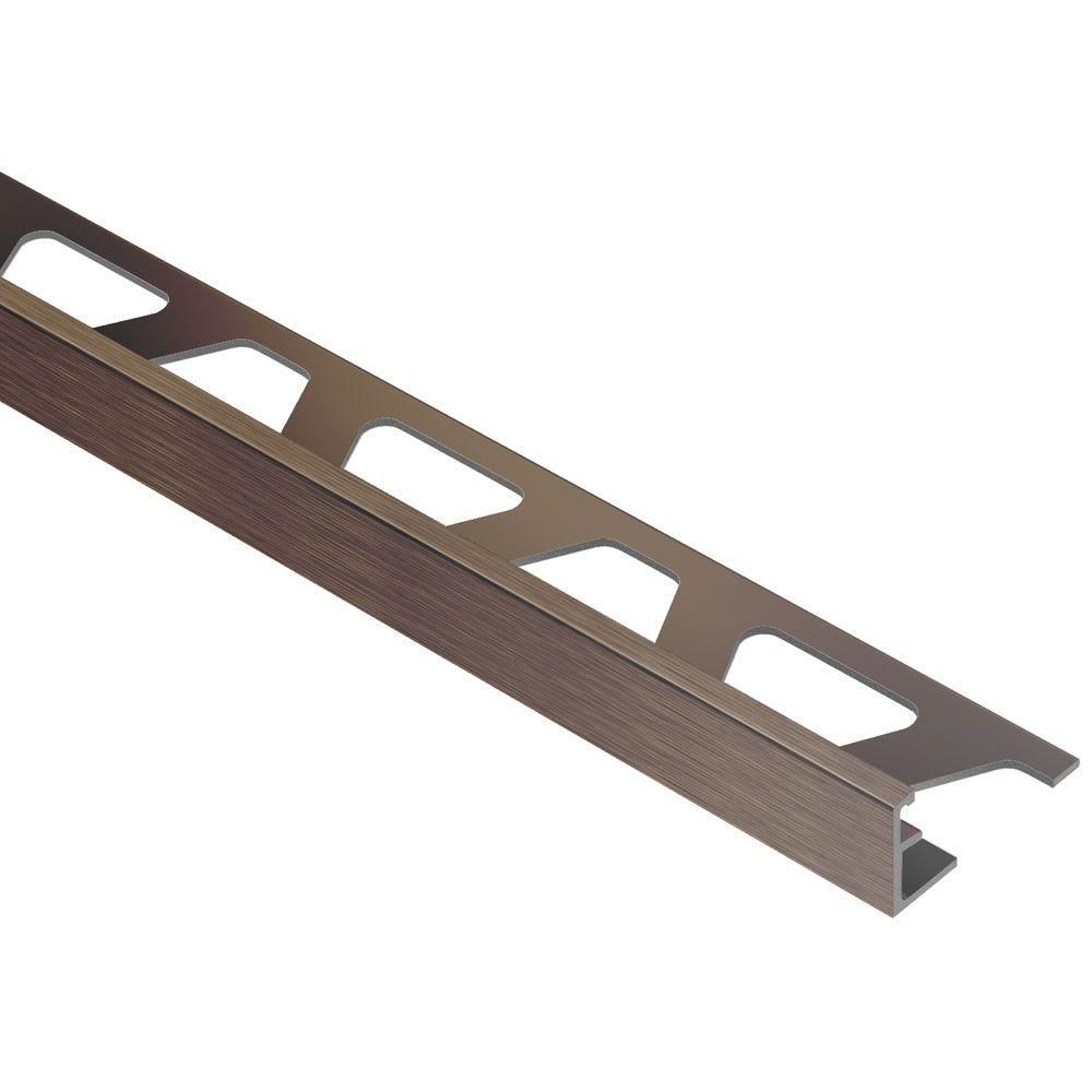 SCHIENE Floor/Wall Tile Edging Trim Anodized Aluminum Brushed Antique Bronze 5/16" (8 mm) x 8' 2-1/2"||A80ABGB
