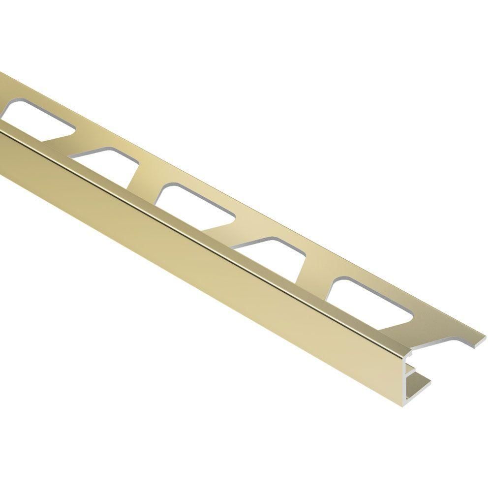 Schluter - SCHIENE Floor/Wall Tile Edging Trim Anodized Aluminum Polished Brass 5/16" (8 mm) x 8' 2-1/2"||A80AMG