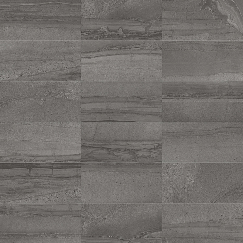 Anatolia - Tuiles de porcelaine Amelia Carbon polie 12" x 24"