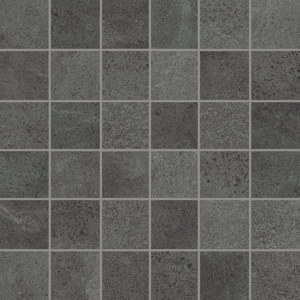 Anatolia - Mosaïque de porcelaine Industria Graphite mate 2" x 2"