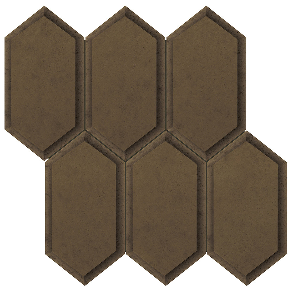 Anatolia - Mosaïque de miroirs Obsidian Antique Bronze biseauté cristal hexagone 12" x 12"