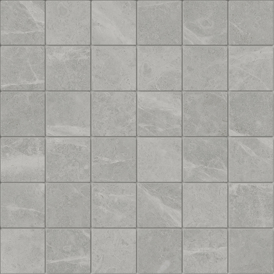 Anatolia - Mosaïque de porcelaine Torino Argento mate 2" x 2"