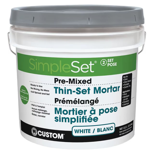 Custom Building Products - Mortier mince pré-mélangé SimpleSet White 3.5 gal ||CSTTSW3