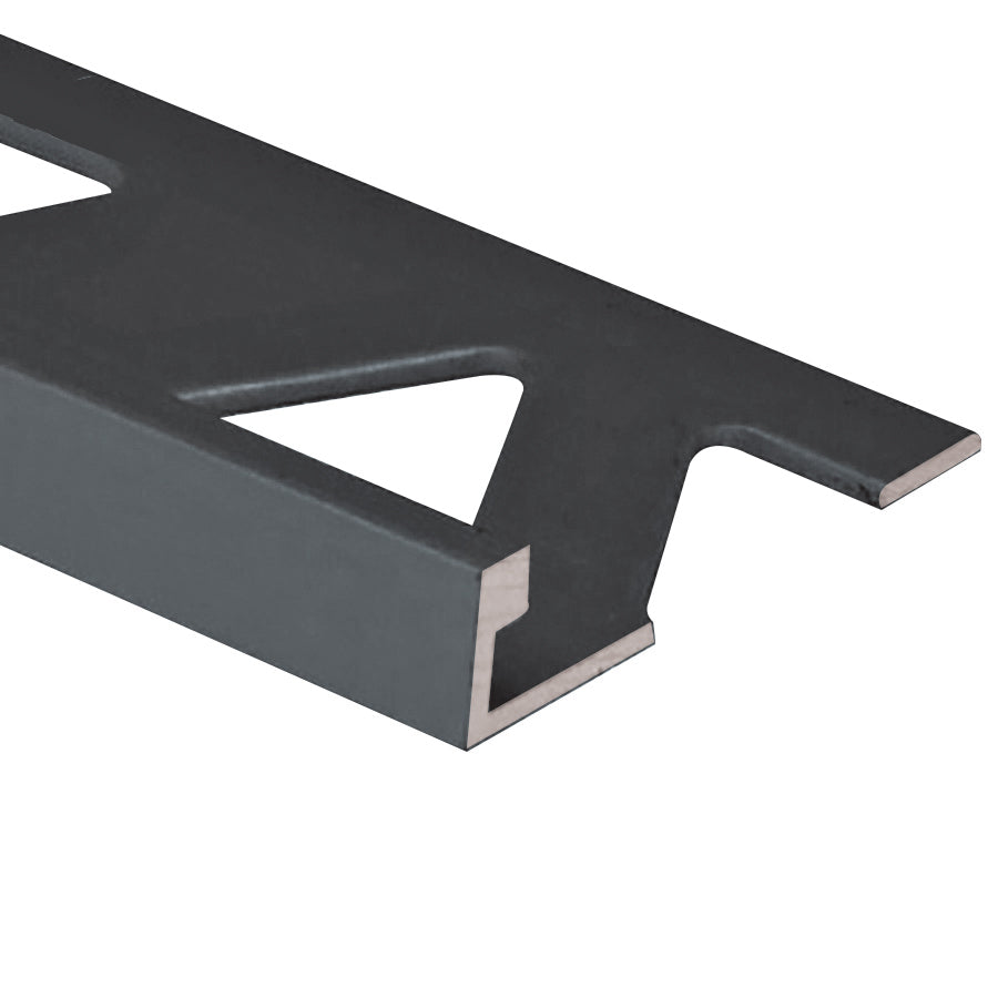 Prova - Bordure de tuile plate, Noir satiné - 1/4" x 8'