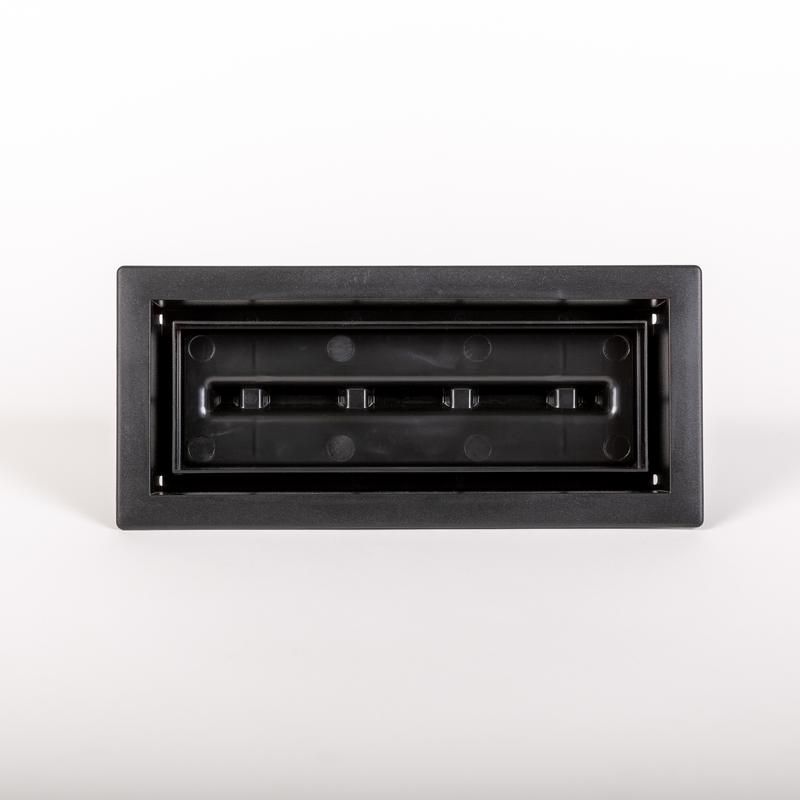 Fittes - Trappe de ventilation avec cadre Lite Matte Black 4" x 12"