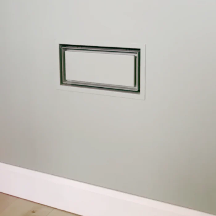 Fittes - Trappe de ventilation murale encadrée à double canalisation Luxe+ Blanc Satiné 10" x 30-1/4"