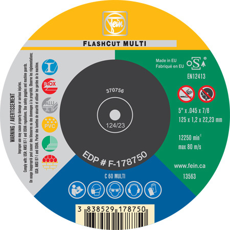 Fein - Roue Flashcut Multi type 1 - 5" x 0.045" x 7/8"