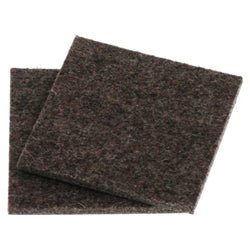 Flexi-Felt - Tampons en feutre foncé adhésifs de force industrielle 3" x 3" (paquet de 2)
