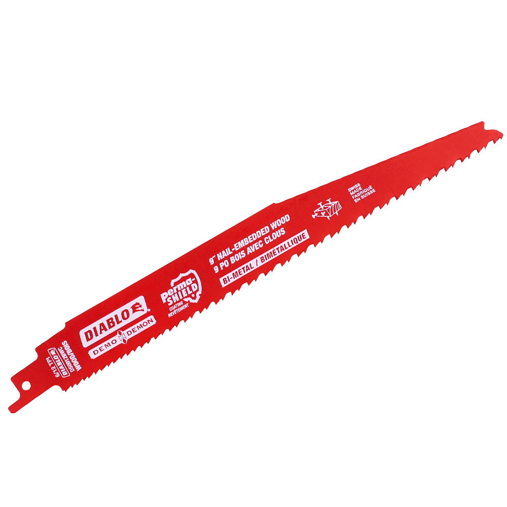 Diablo - Lame de scie à mouvement alternatif Demo Demon 6/12 TPI bi-métal 9" (paquet de 5) pour bois clouté