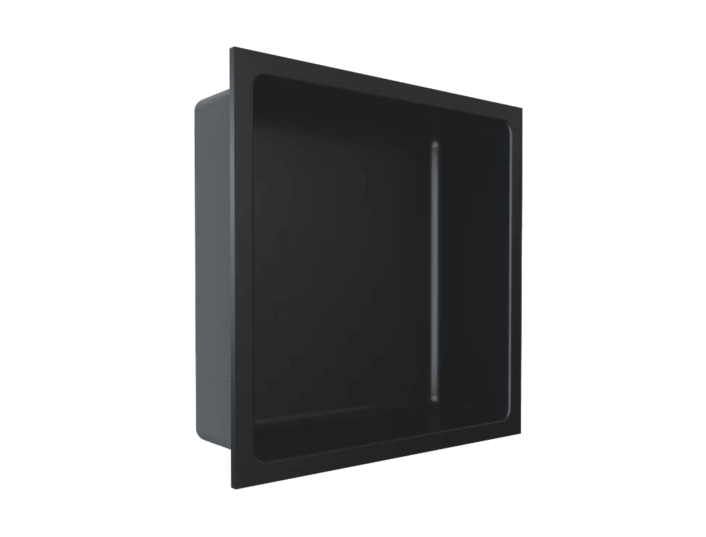 Fusion - 12" x 12" - Niche de douche acier inoxydable noir ||PRO1212B - Ceramed