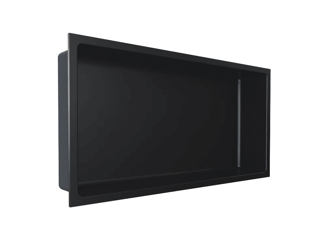 Fusion - 12" x 24" - Niche de douche Acier inoxydable noir ||PRO1224B - Ceramed