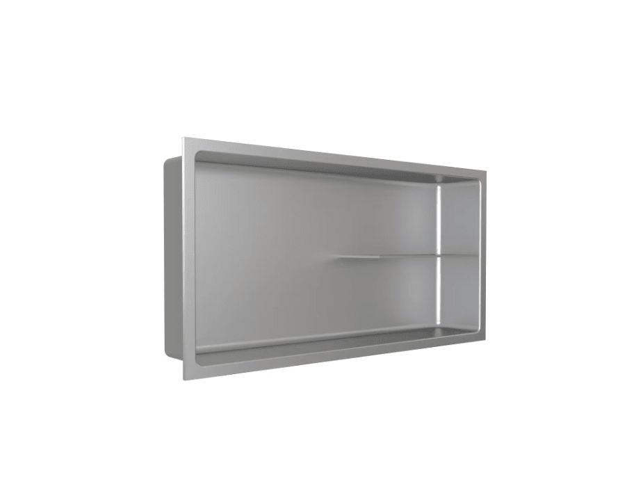 Fusion - 12" x 24" - Niche de douche avec demi tablette acier inoxydable ||PRO1224TH - Ceramed
