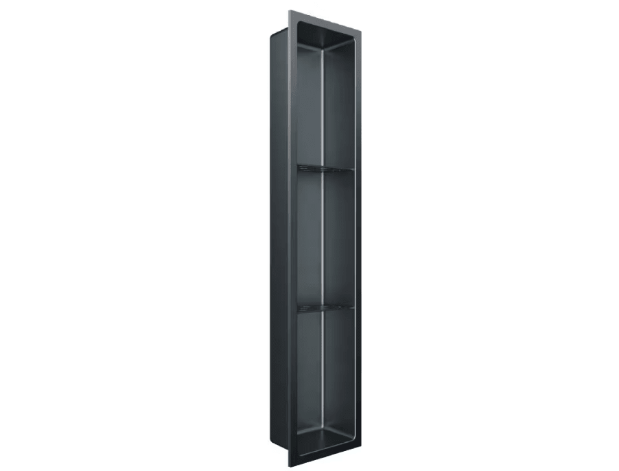 Fusion - 8" x 36" Nano - Niche de douche avec deux tablettes acier inoxydable ||PRO836T2GS - Ceramed
