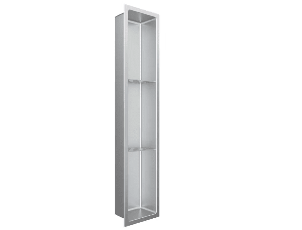 Fusion - 8" x 36" - Niche de douche avec deux tablettes acier inoxydable ||PRO836T2 - Ceramed