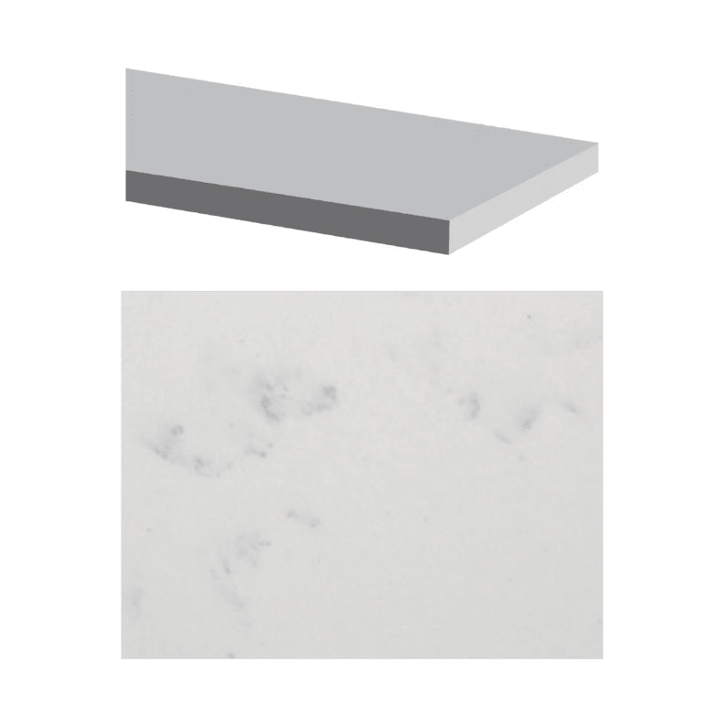 Fusion - Arctic White 6" x 108" - 15.9 mm - Cadre de douche en quartz poli ||QSJWHT108 - Ceramed