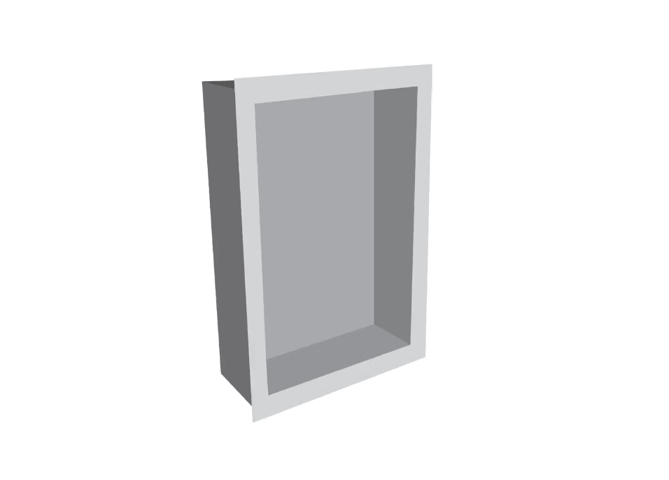 Fusion - Carrara 16" x 24" - Niche de douche à cadre carré sans tablette en pierre artificielle ||SNCAR-SQ - Ceramed