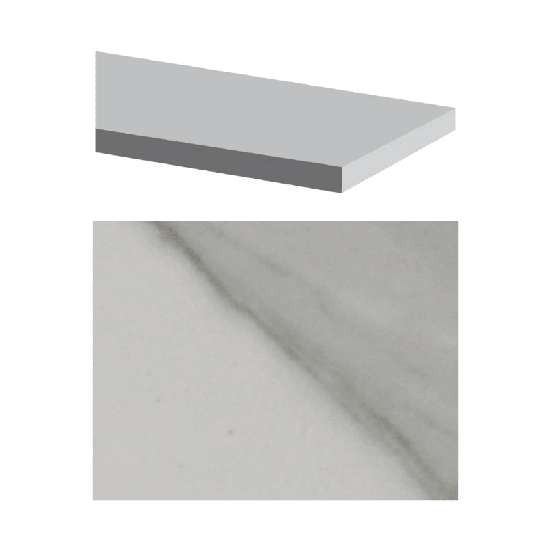 Fusion - Carrara 6" x 76" - 15.9 mm - Cadre de douche en pierre artificielle polie ||SJCAR-76 - Ceramed