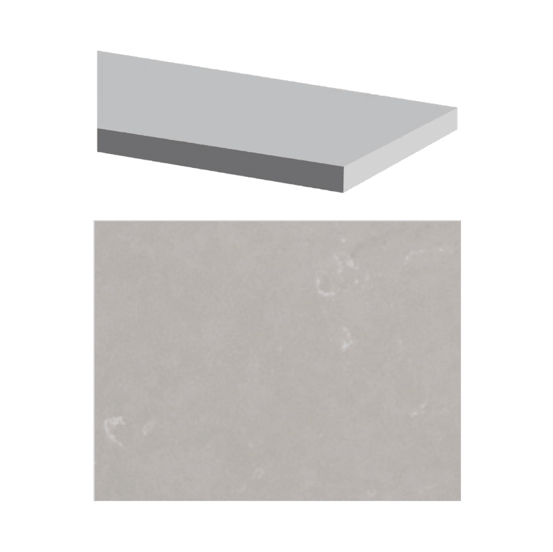 Fusion - Moonstone Grey 6" x 96" - 15.9 mm - Cadre de douche en quartz poli ||QSJLGR-96 - Ceramed