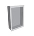 Fusion - Niche de douche à cadre carré sans tablette en pierre artificielle Atlantic Grey 16" x 24"
