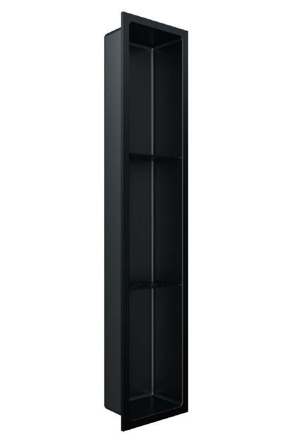 Fusion - Niche de douche avec deux tablettes acier inoxydable 8" x 36" Noir
