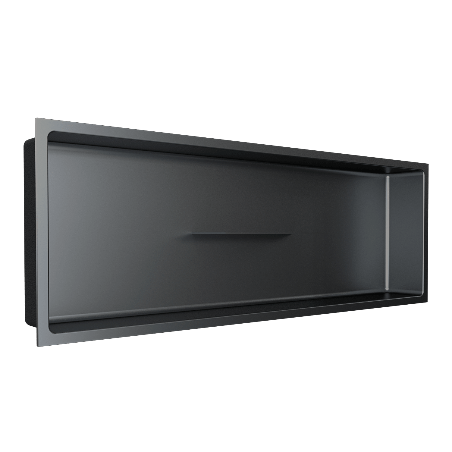 Fusion - Niche de douche avec tablette centrale acier inoxydable Nano 12" x 36"